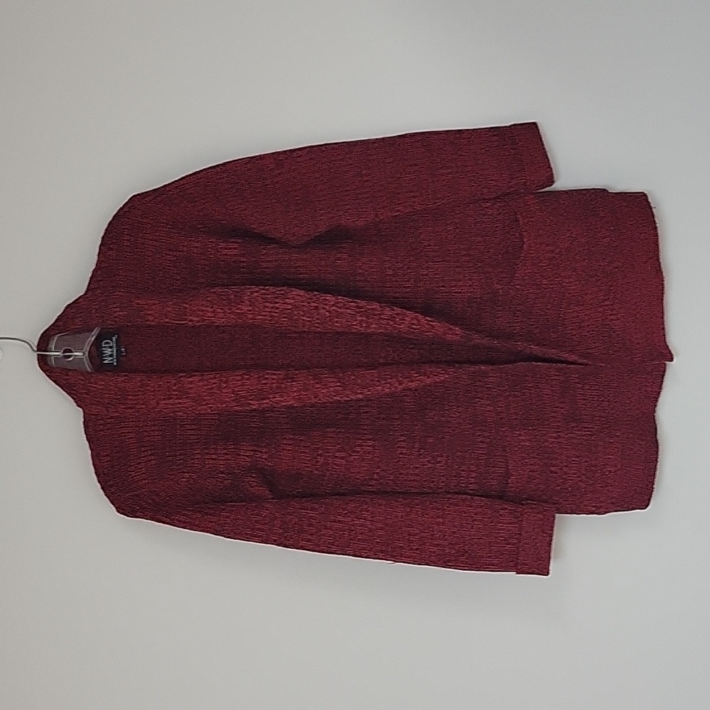 N.W.D New Woman Design size L Cozy Red Black Warm Sweater with Pockets